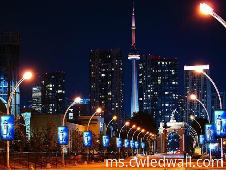 Outdoor Led Wall Billboards Pole Display Screen